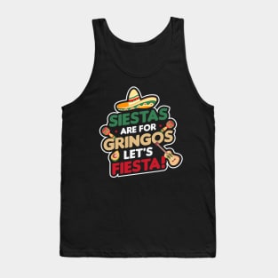 Cinco De Mayo Fiesta Gringos Mexican Guitar Sombrero Mango Tank Top